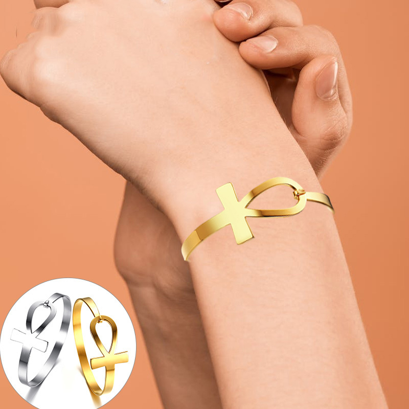 Women Fashion Egypt - Women's Cross Bracelets, Anti Allergy Stainless