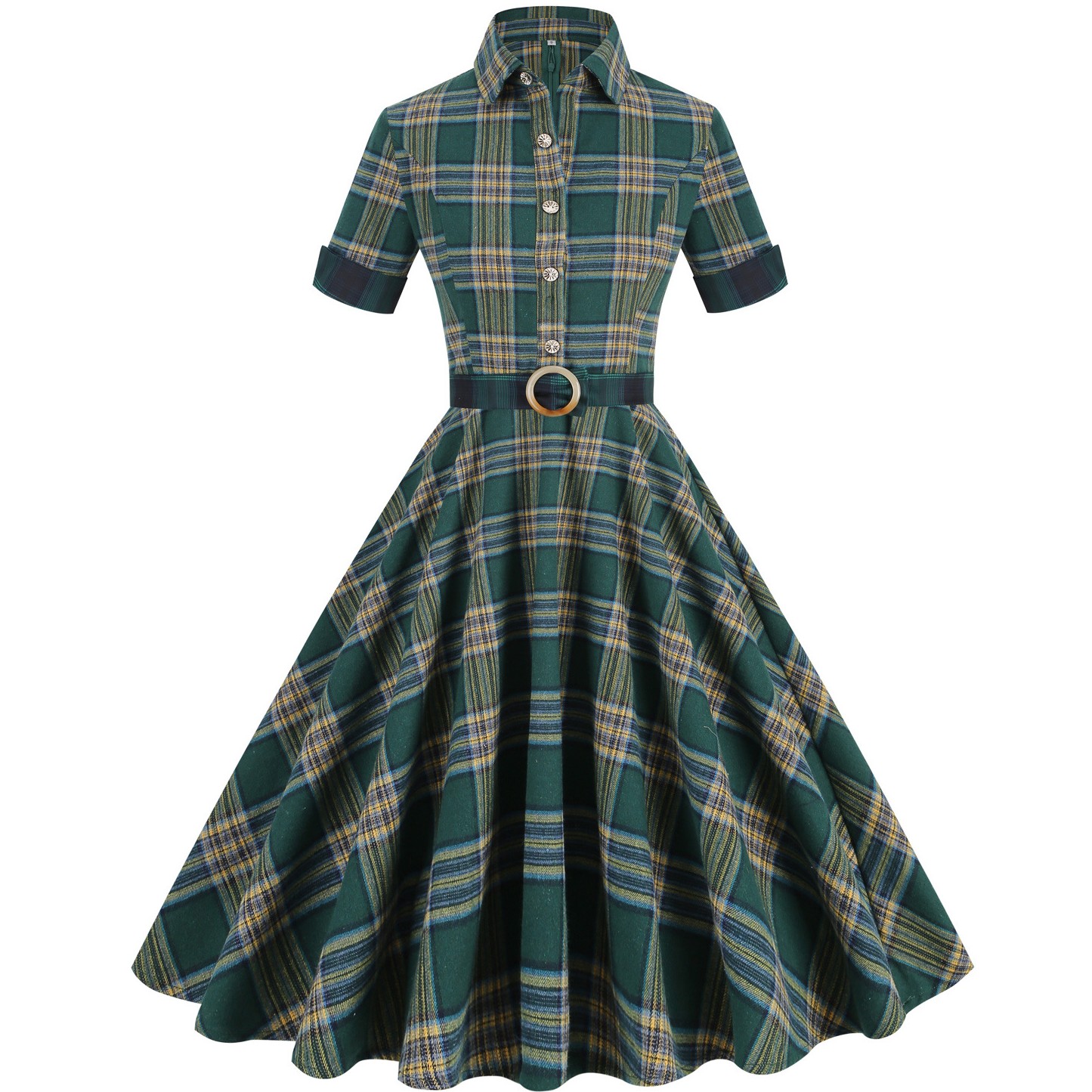Women'S Fashion Of The 50S - Women Pin Up Lattice Print Casual