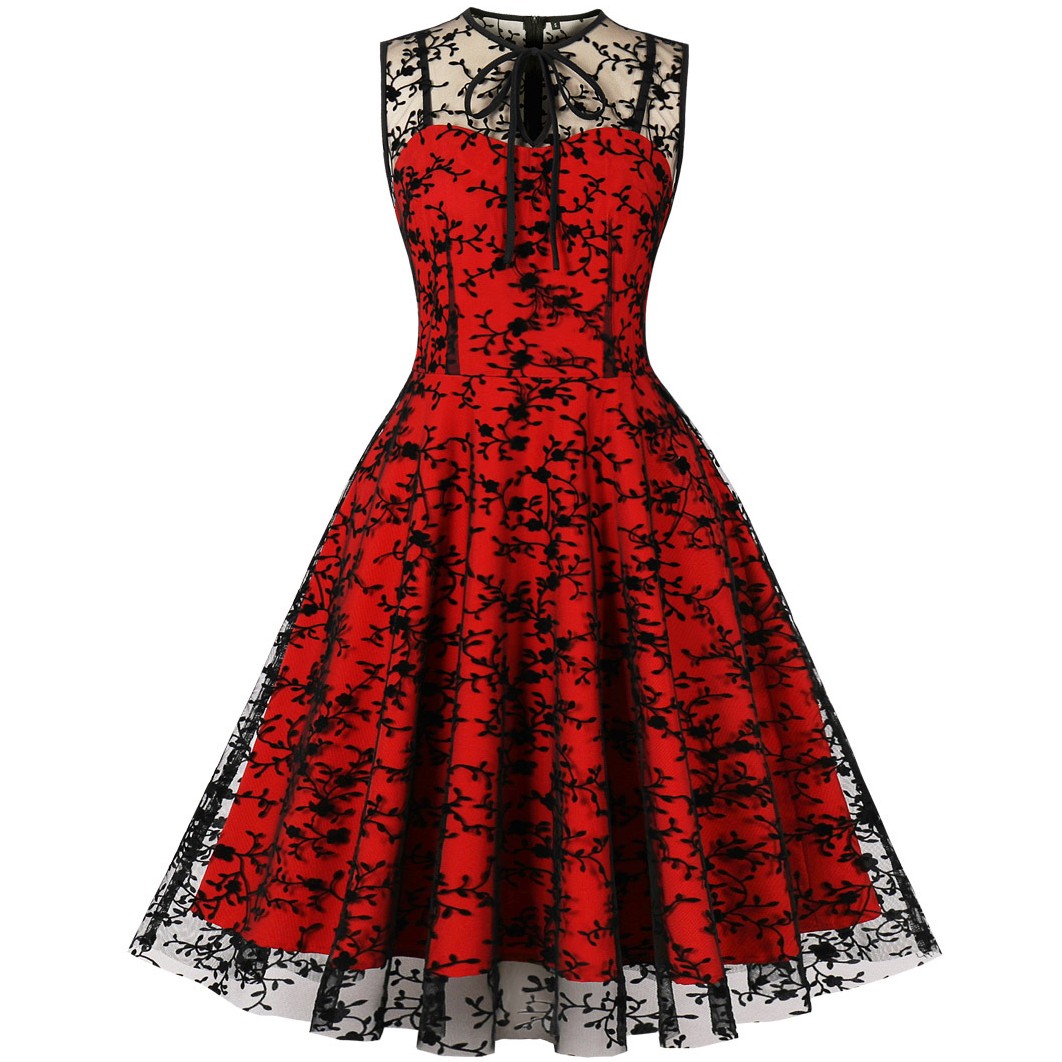 Women'S Fashion Of The 50S - S-2XL Women Robe Pin Up Dress