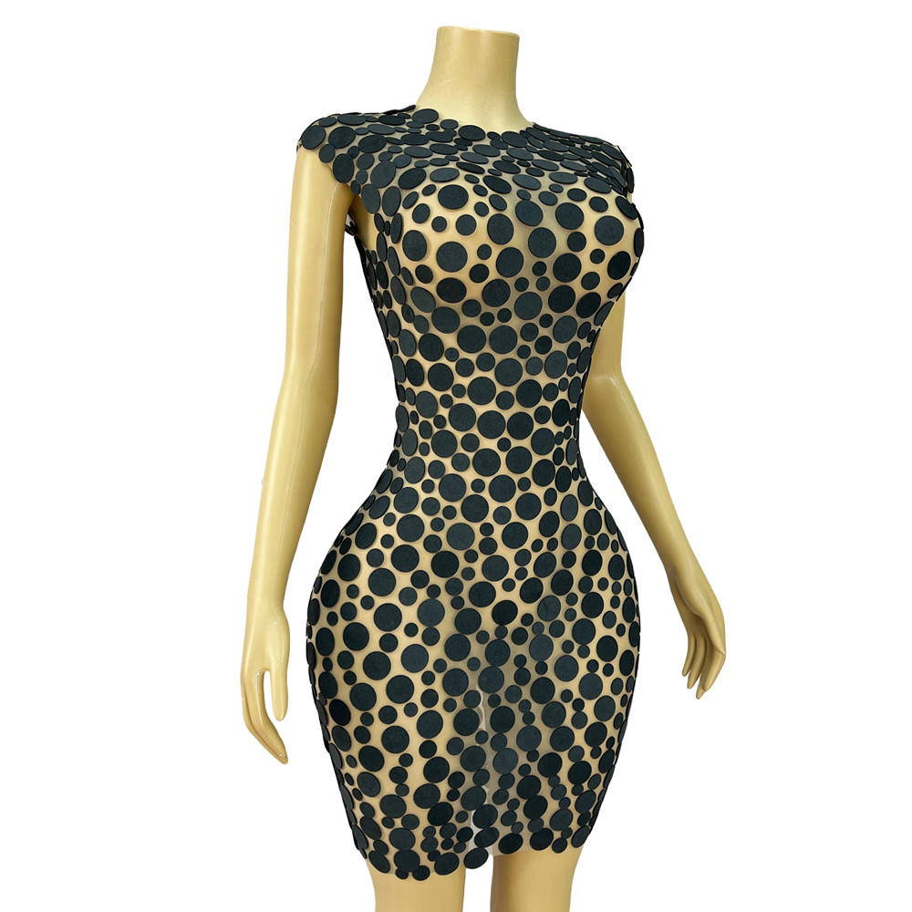 Women Fashion Designer Dresses Photos - Fashion Design White Dots Foam Sleeveless