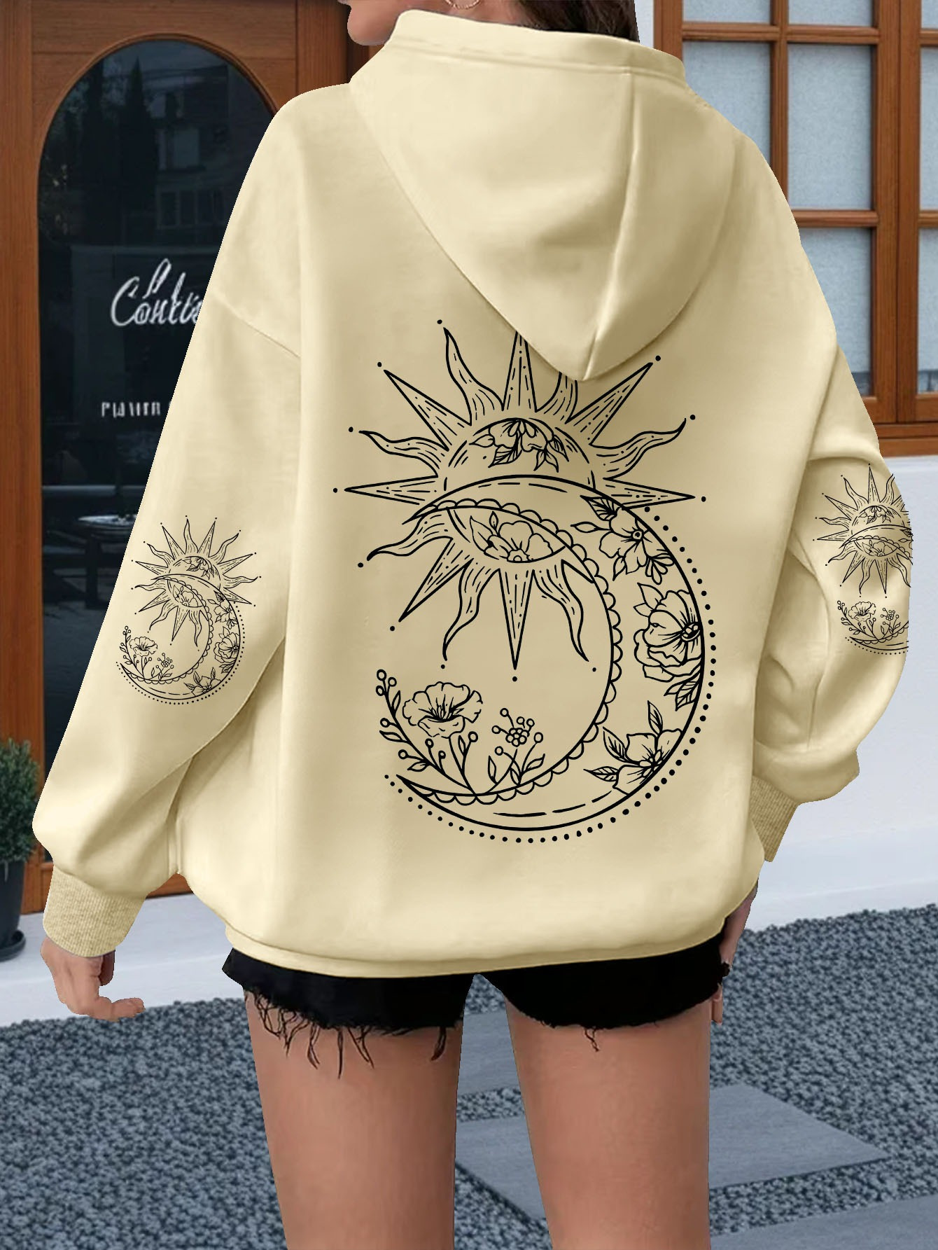 Women Flowers and The Sun Prin - огляд і ціна Hoodie Women Oversized