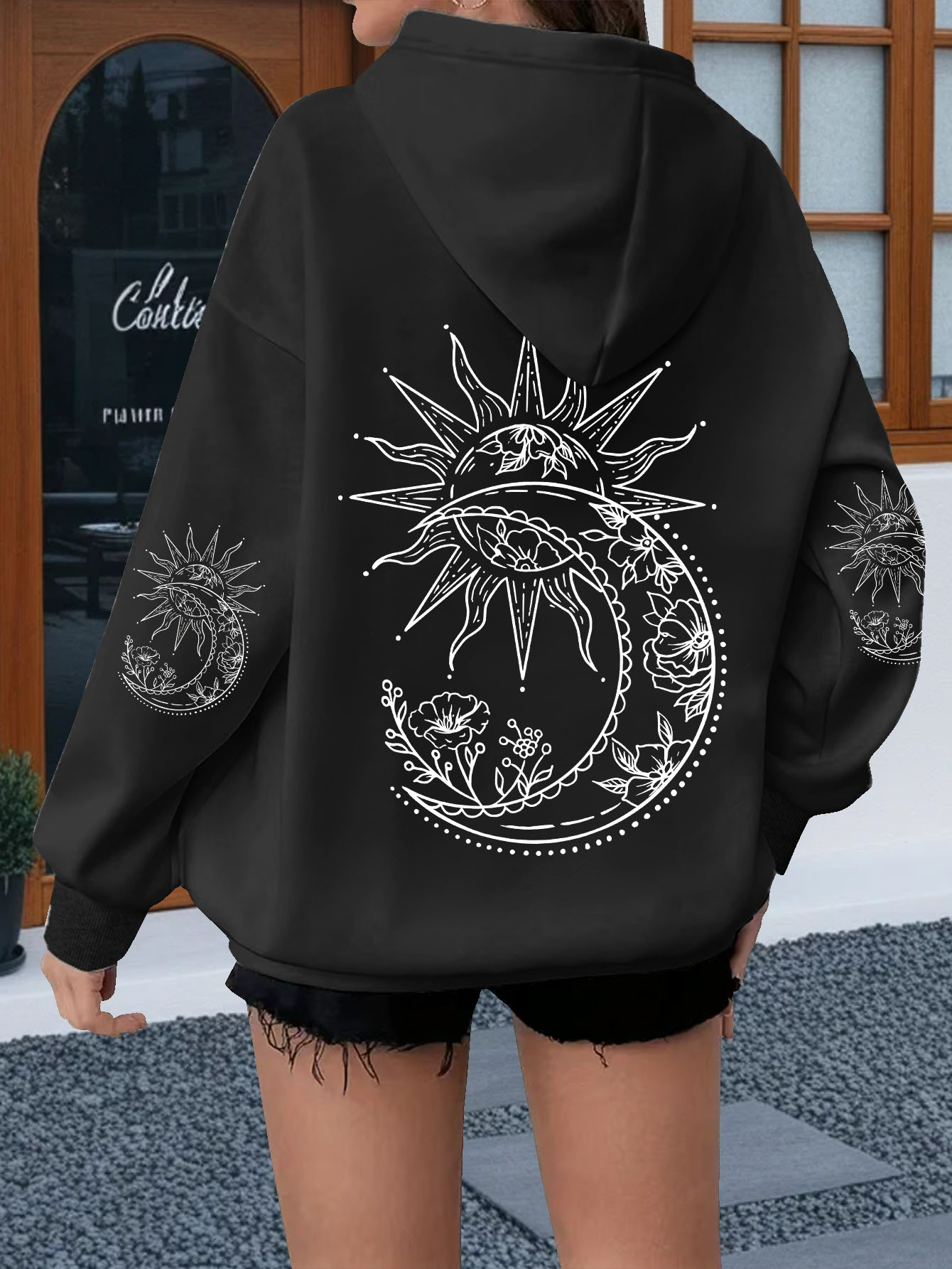 Women Flowers and The Sun Prin - огляд і ціна Hoodie Women Oversized
