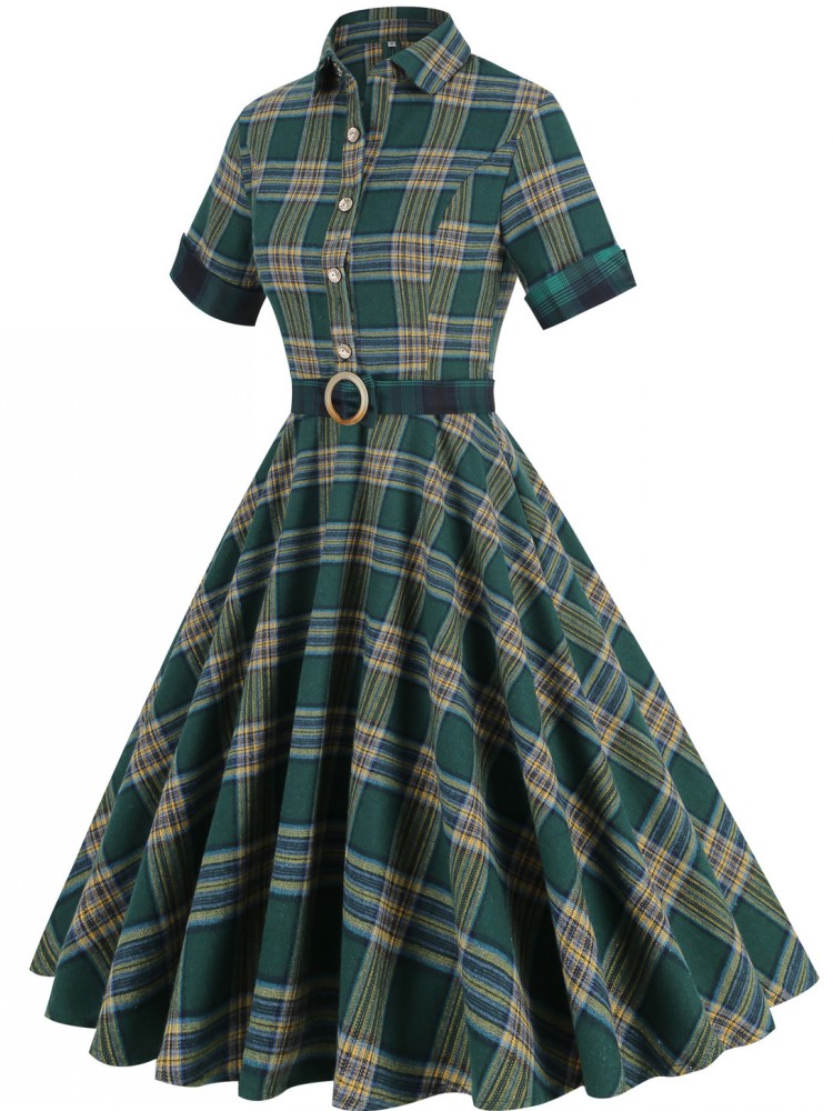 Women Pin Up Lattice Print Cas - огляд і ціна Women'S Fashion Of The 50S
