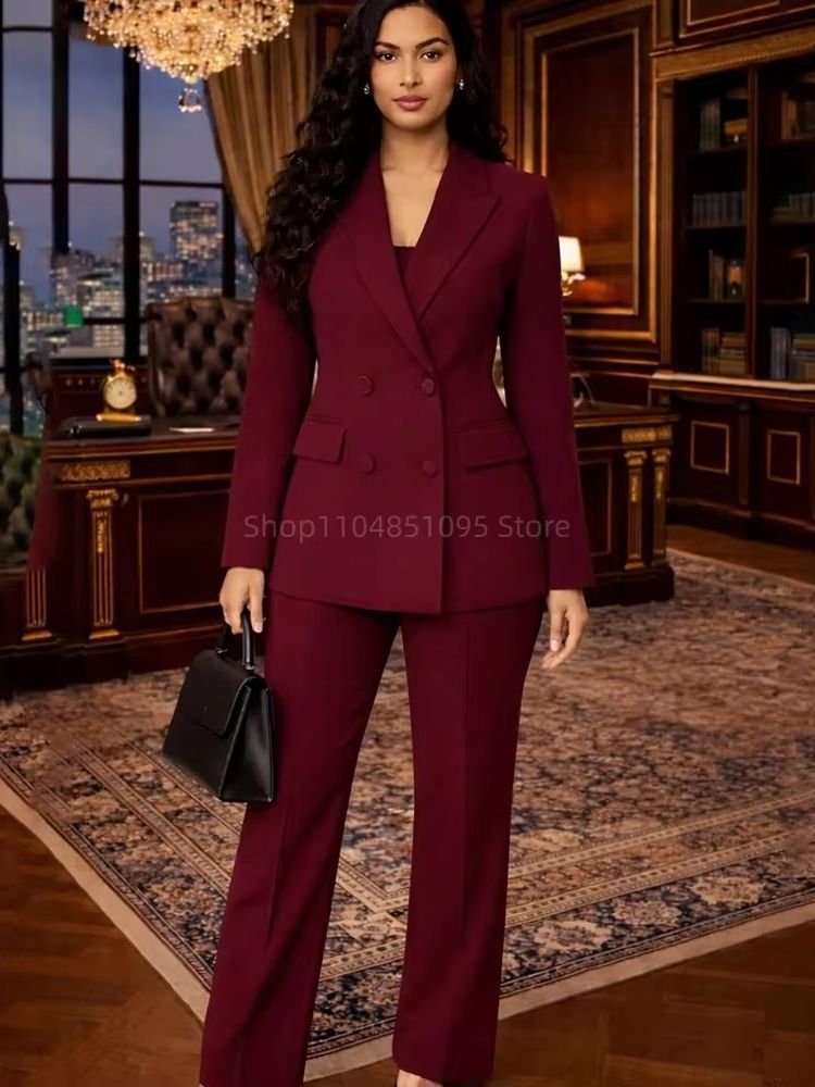 Fashion Chic Burgundy Suits fo - огляд і ціна Women'S Fashion Jersey