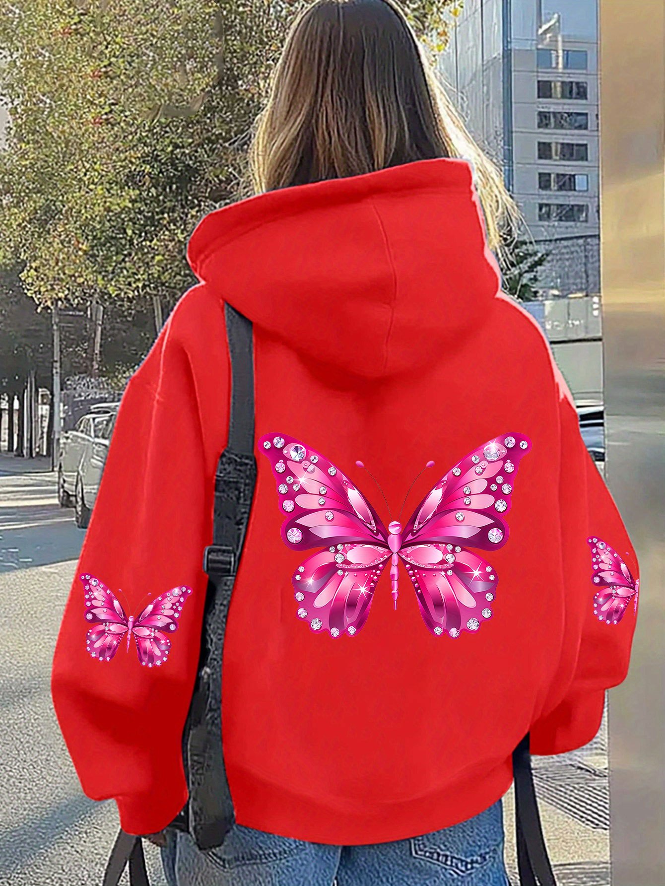 Women Butterfly Print Hoodie U - огляд і ціна Hoodie Women Oversized