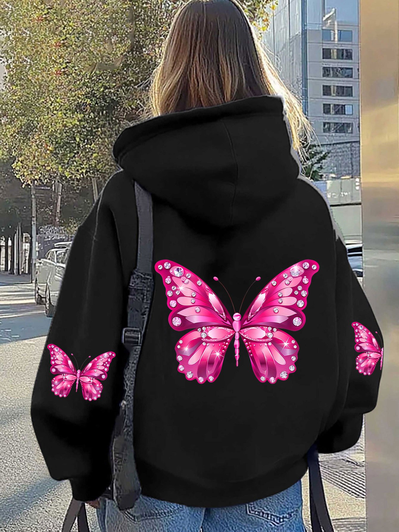 Women Butterfly Print Hoodie U - огляд і ціна Hoodie Women Oversized