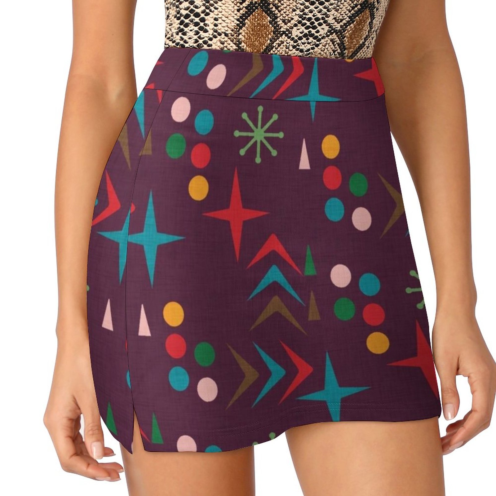 Atomic Pattern Purple Mid Cent - огляд і ціна Women'S Fashion Of The 50S