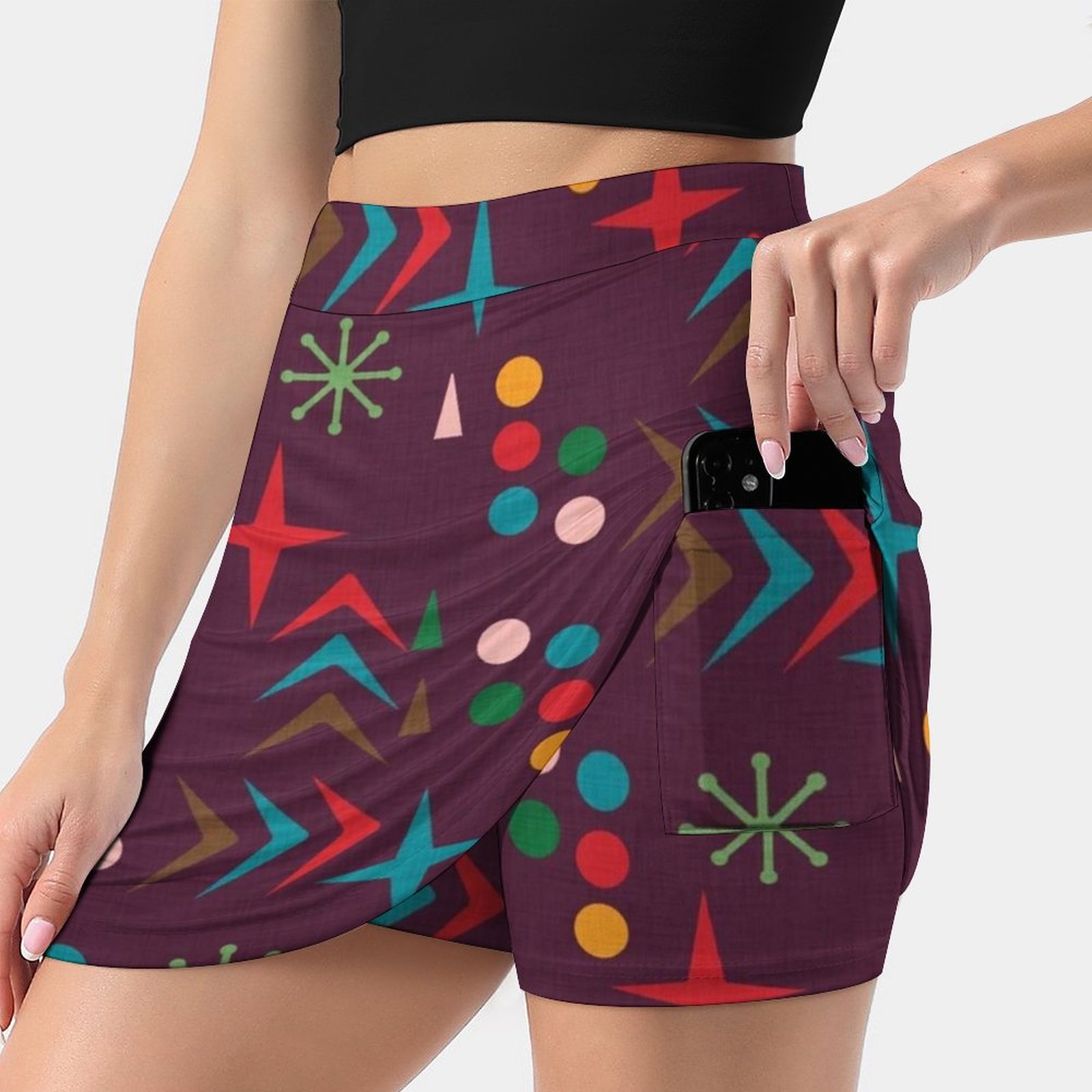 Atomic Pattern Purple Mid Cent - огляд і ціна Women'S Fashion Of The 50S